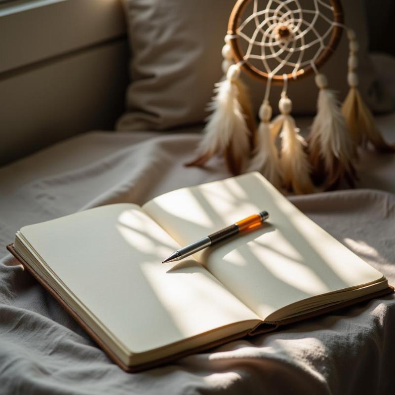 Open Journal with Pen and Dreamcatcher