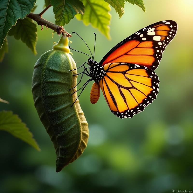 Butterfly Emerging from Cocoon