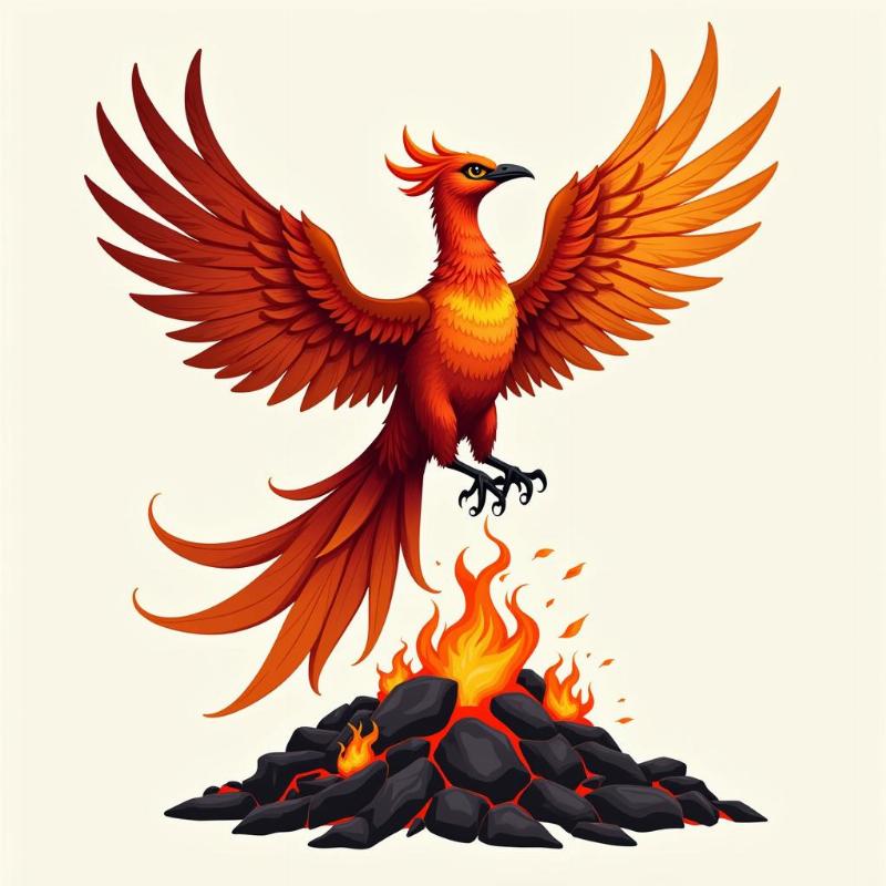 phoenix rising from ashes