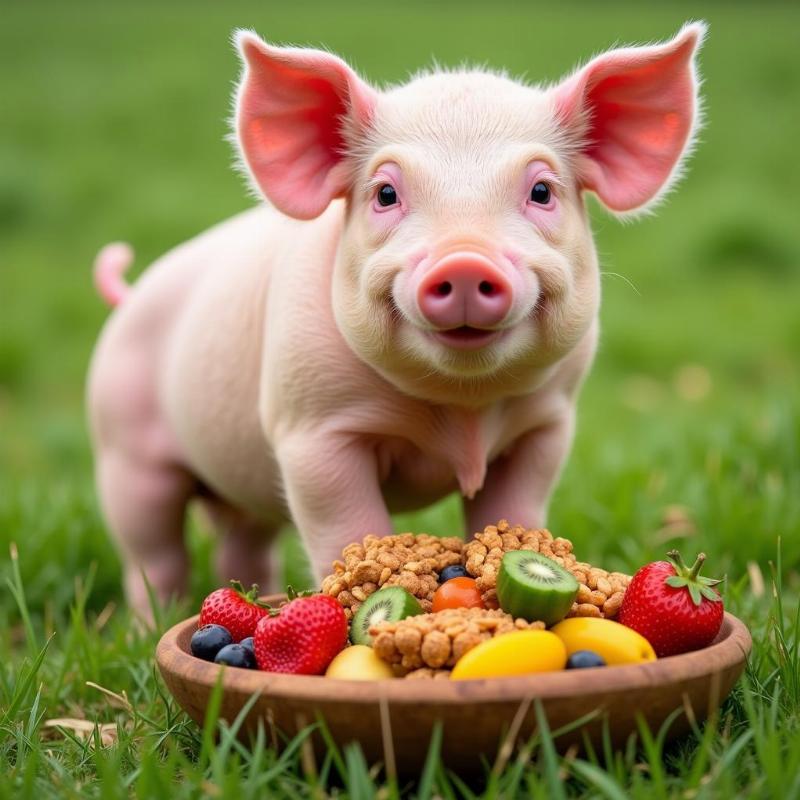 Dream of Abundance: A Pig Surrounded by Food