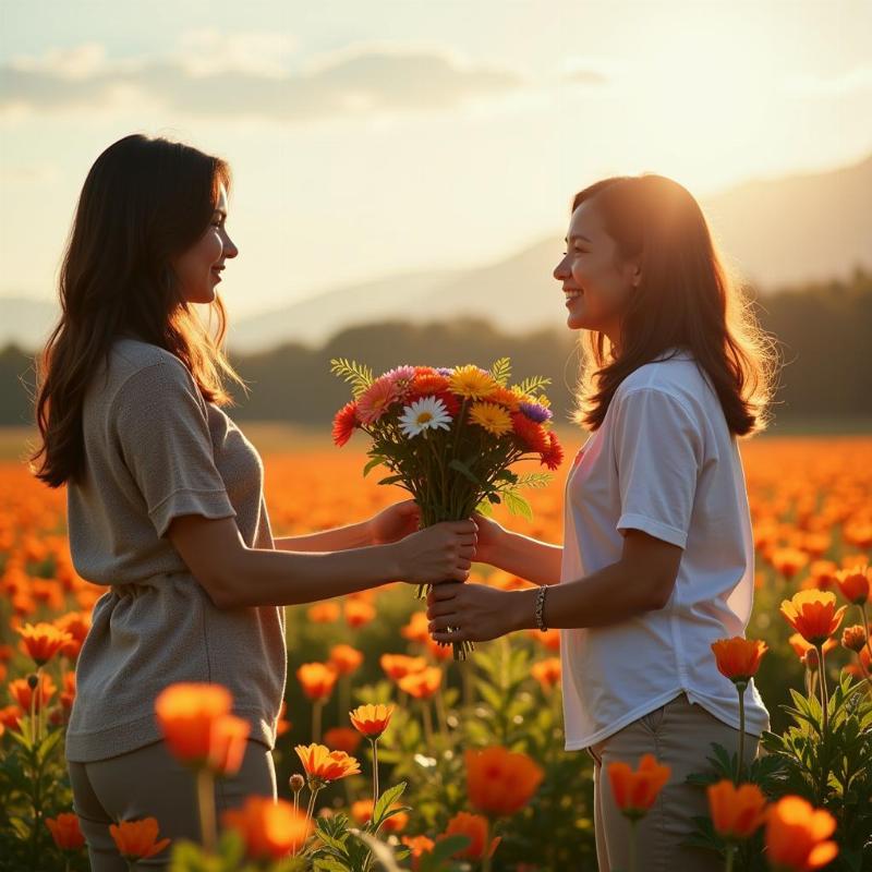 Receiving Flowers in a Dream