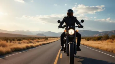 Riding a Motorcycle on an Open Road