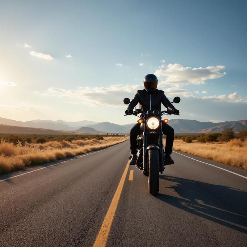 Riding a Motorcycle on an Open Road