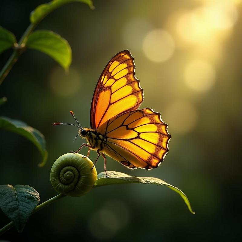 Butterfly emerging from a chrysalis, symbolizing transformation and spiritual growth related to dreams about seizures