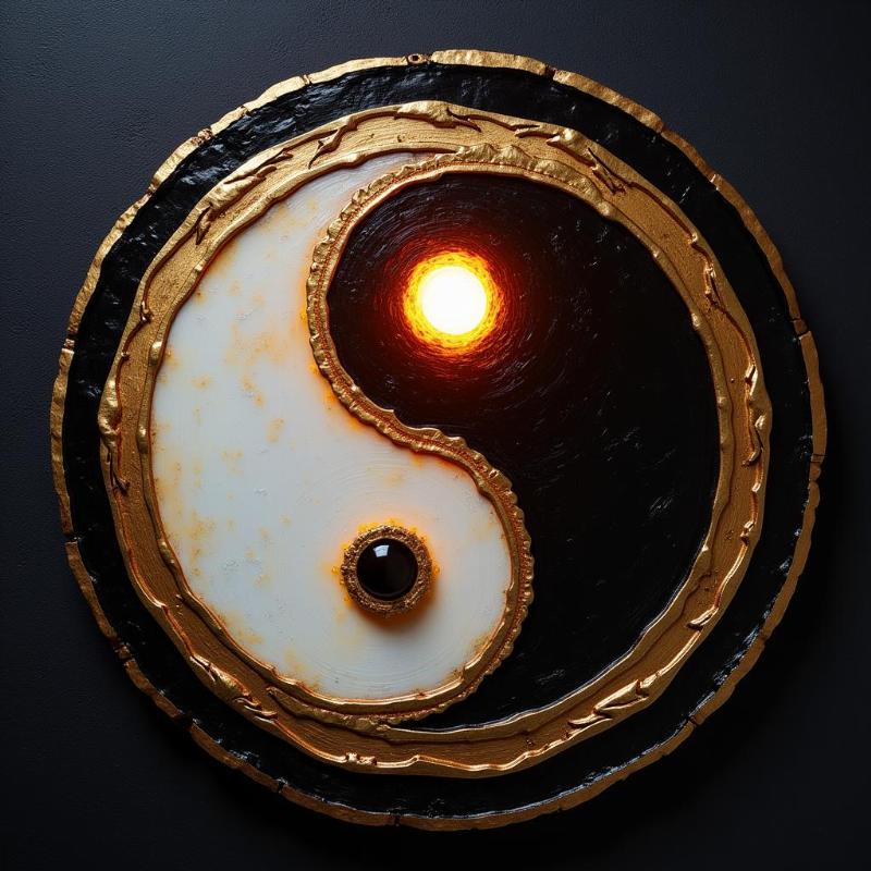 Yin Yang symbol with a glowing center