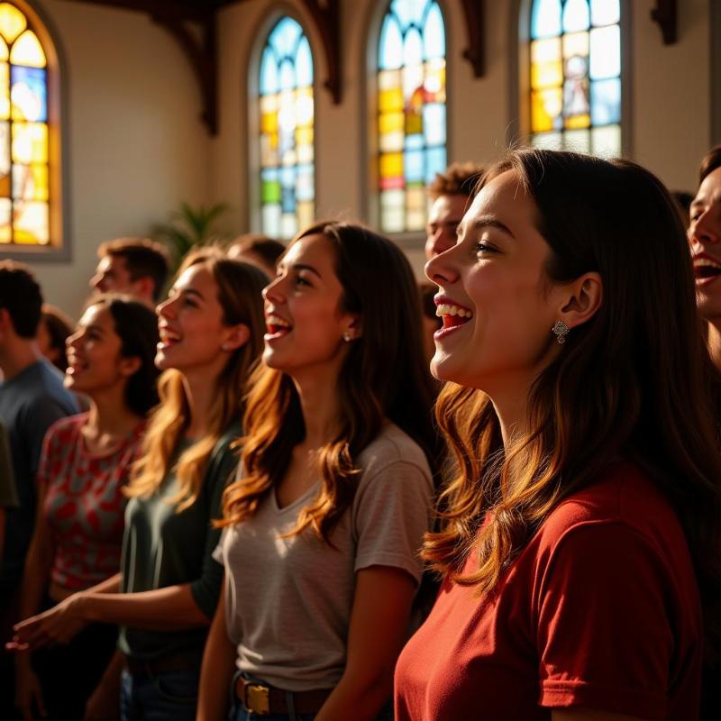 People Singing in Church