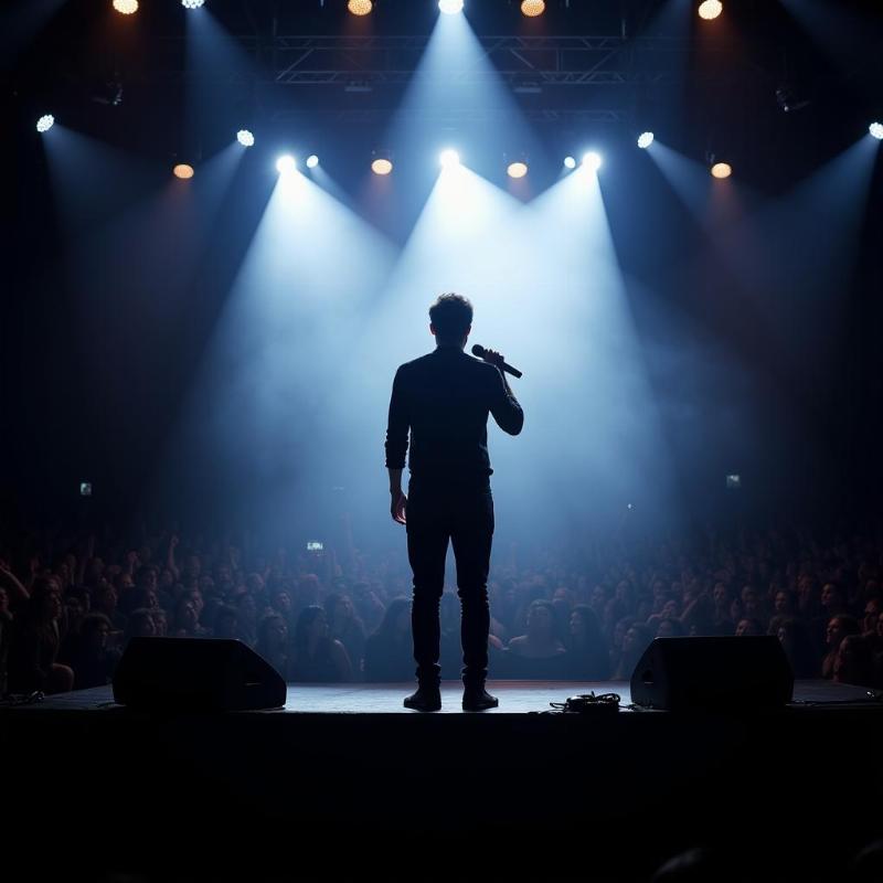 Singing on Stage with a Microphone