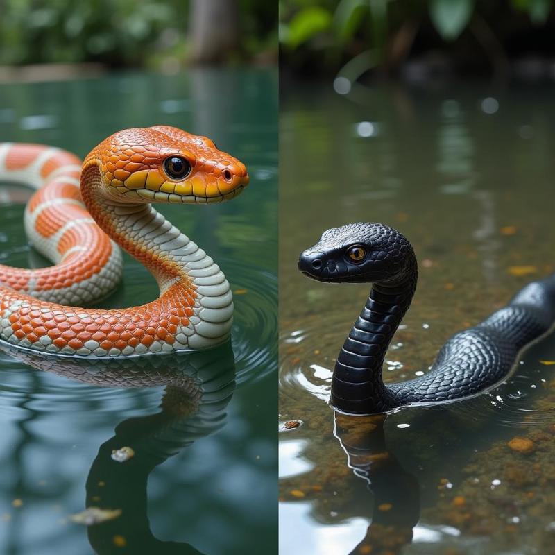 Dream Interpretation: Snake Size and Color in Water