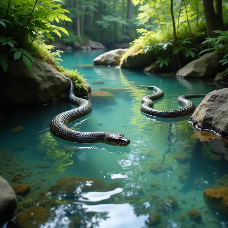 Snakes in Calm Water