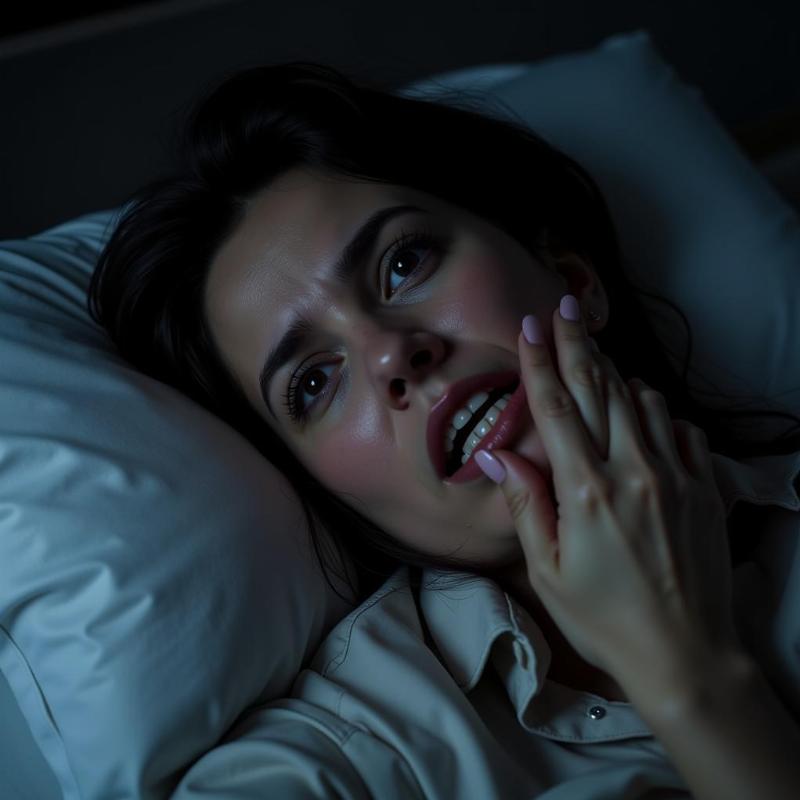 Woman anxious about teeth falling out in dream