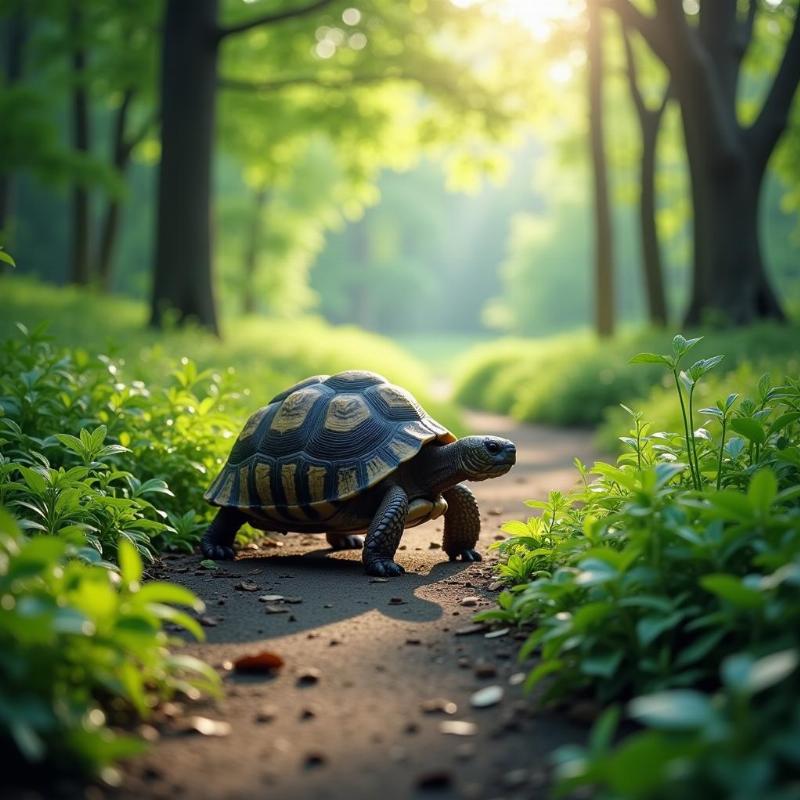 Tortoise Crossing Path in Dream