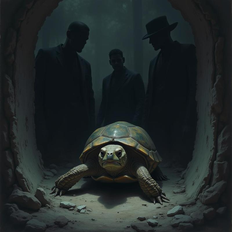 Turtle dream turning into a nightmare signifying anxieties and fears