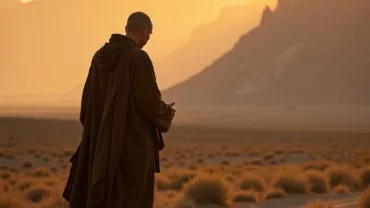 Man walking barefoot on holy ground