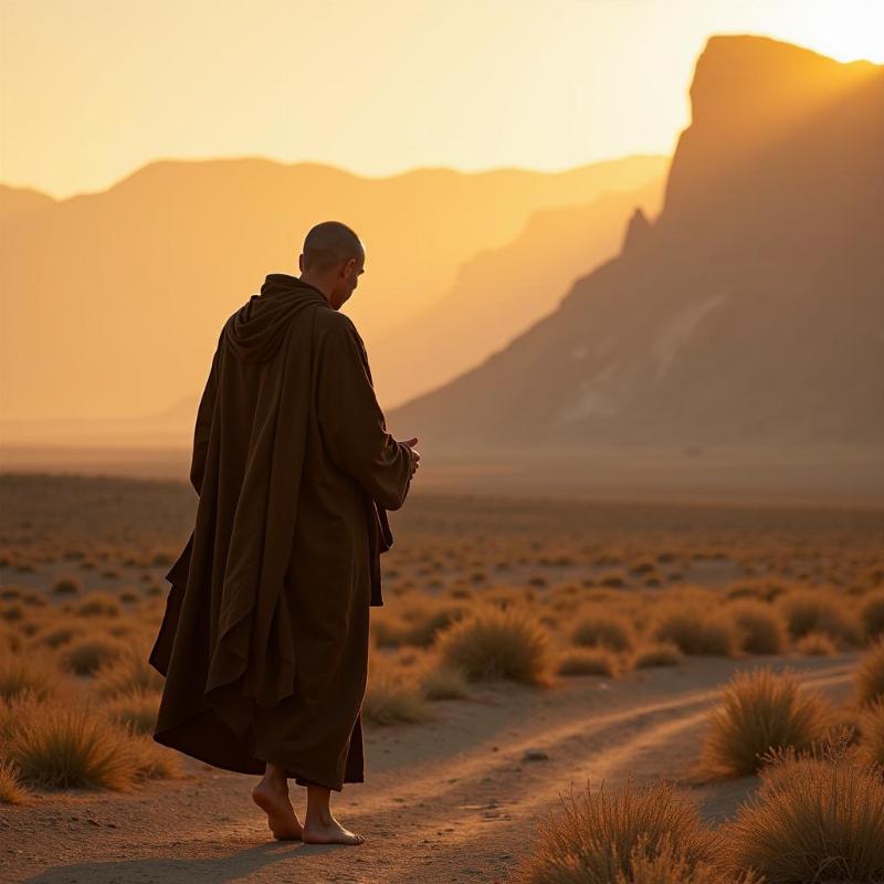 Man walking barefoot on holy ground