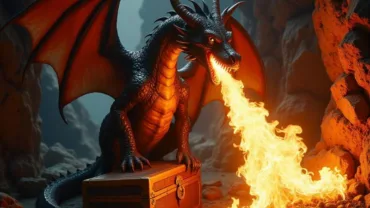 Western Dragon Breathing Fire