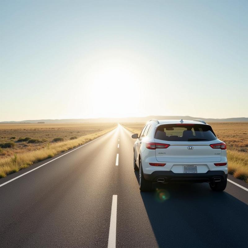 White Car on Open Road