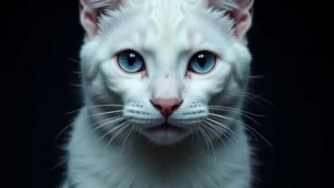 White cat representing the shadow self and hidden dangers