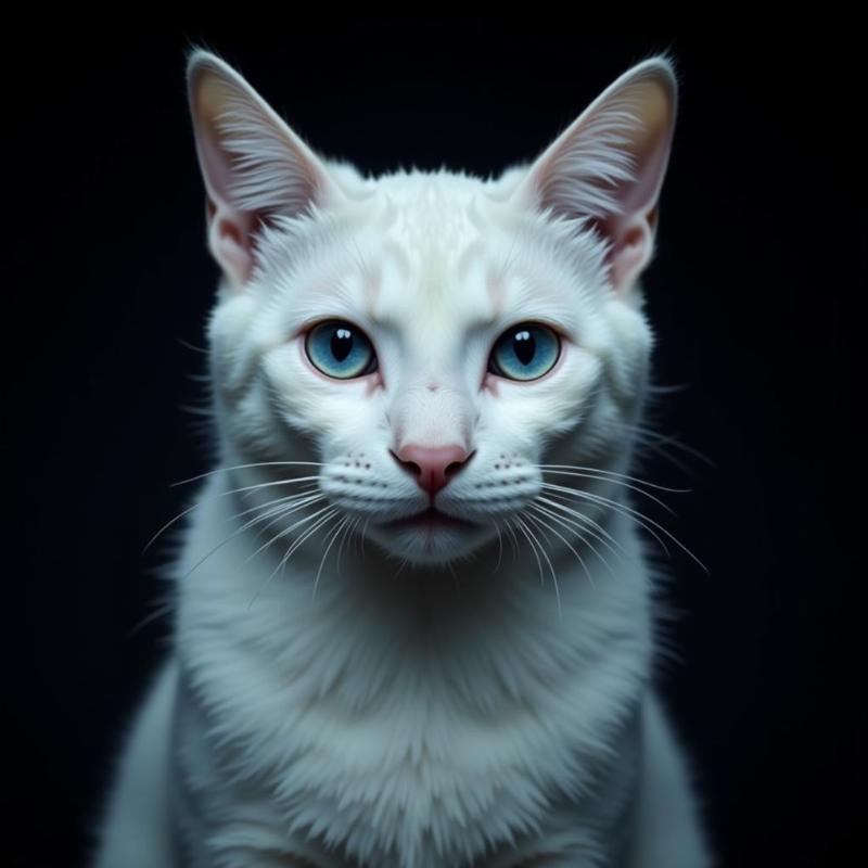 White cat representing the shadow self and hidden dangers