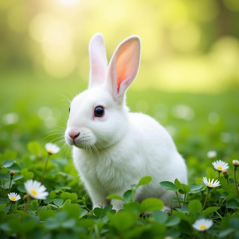 White Rabbit in a Green Field