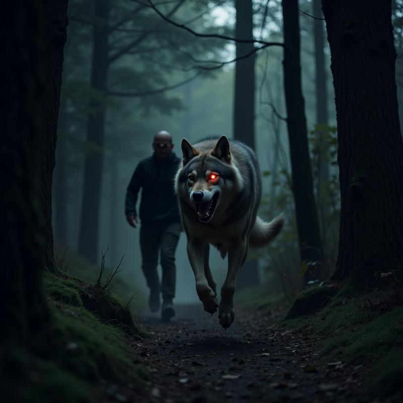 Wolf Attack Dream in a Dark Forest