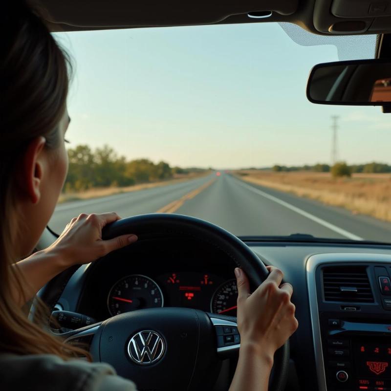 Confident Woman Driving a Car