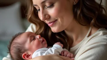 Woman Holding Newborn Baby