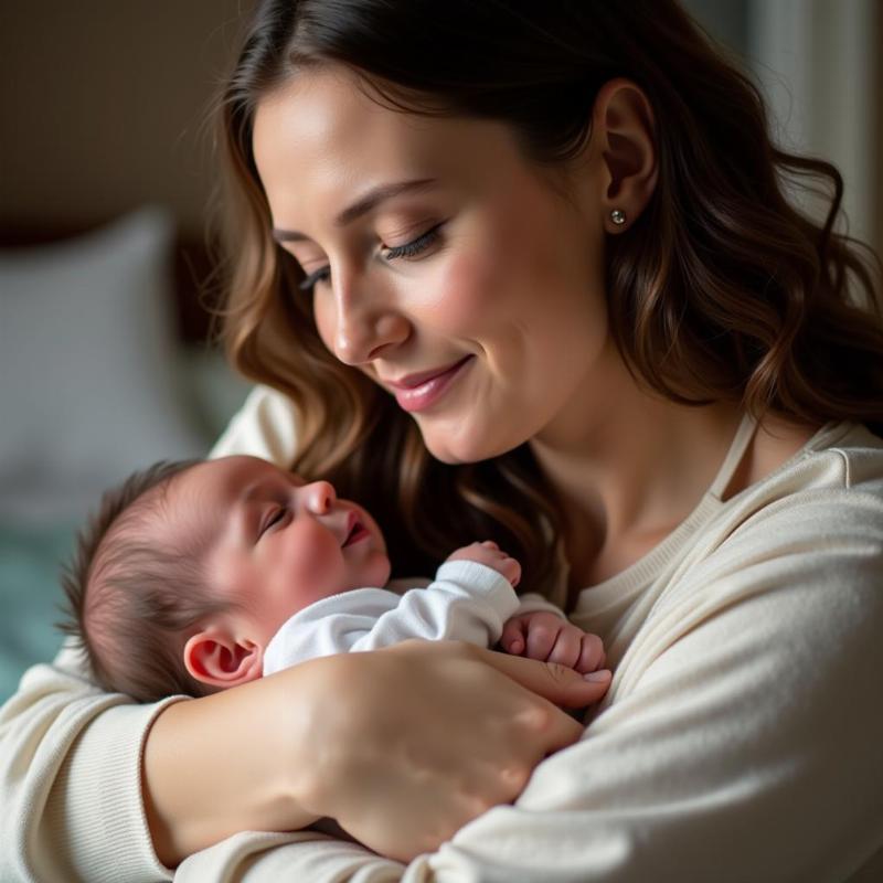 Woman Holding Newborn Baby