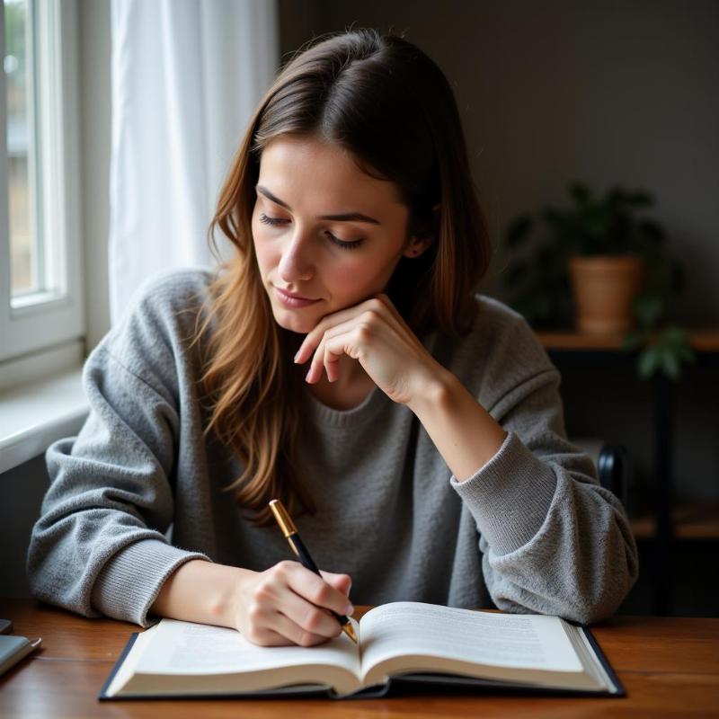 Woman Writing in Journal