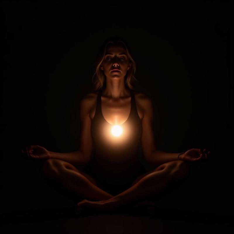 Woman Meditating with Inner Light