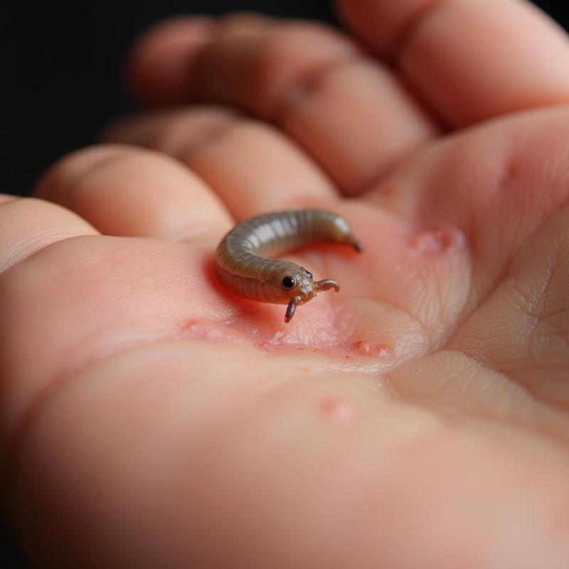 Worm Emerging from Skin Dream Symbolizing Anxiety